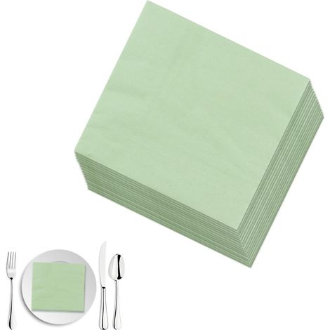 Salbeigrüne Papierservietten, 100 Stück, 33 X 33 Cm, Einwegservietten Für Partys Und Hochzeiten
