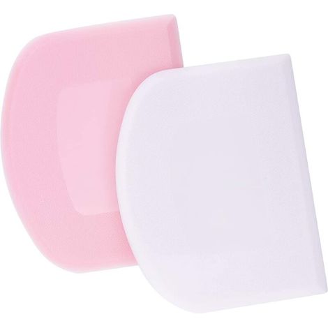 Set Mit 2 Gebäckhörnchen/crêpe-ausstechern Aus Kunststoff Für Pfannkuchen, Rosa Und Weiß, 12 X 9,5 Cm, 21 G