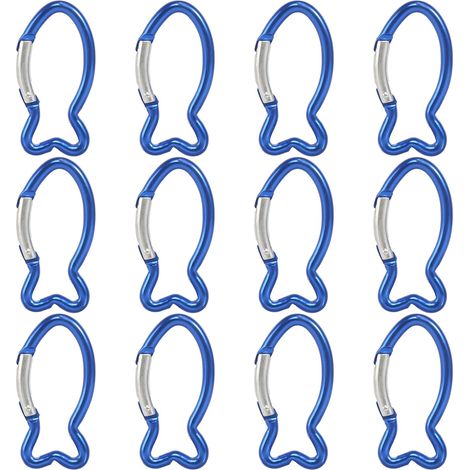Set Mit 12 Robusten Aluminium-karabinern Zum Klettern, Fischförmige Schnellverschluss-stahlkarabiner, Wander- Und Kletterzubehör