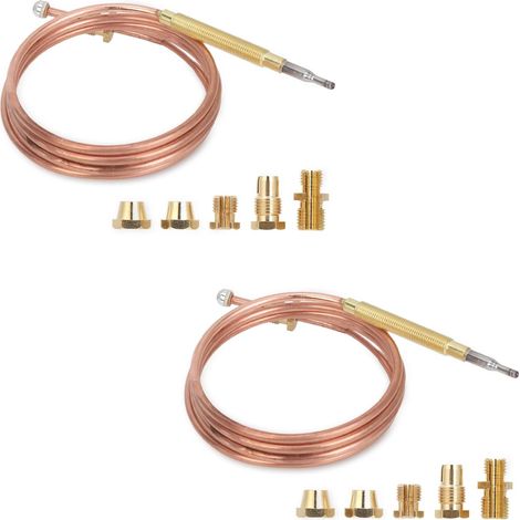 Set Mit 2 M6 X 0,75 Gasthermoelementen, Universelles Ersatzset Für Gasherde, Thermoelement Mit 5 Adaptern Für Induktionsherde, Gasherde, Kamine, Wassererhitzer Usw.