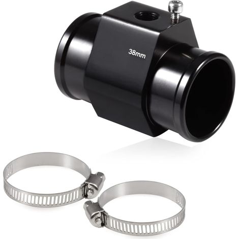 38-mm-kühlmitteltemperatursensoradapter, Kühleradapter Mit 2 Edelstahl-schlauchschellen, Schlauchadapter