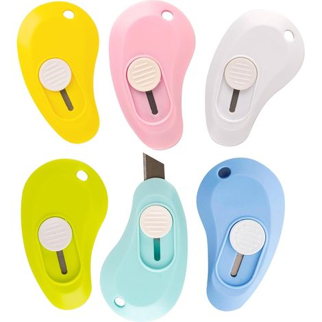 6er-set Mini-teleskopmesser Zum Öffnen Von Briefen Und Schneiden Von Papier – Schreibwaren- Und Büroaccessoire
