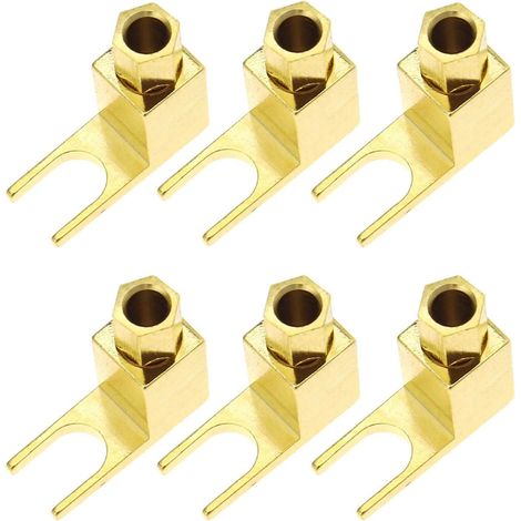 Set Mit 6 Lautsprecherkabelverbindern, Premium-bananenstecker-adapter, Rechtwinkligem Lautsprecherkabelkabel, Gabelstecker