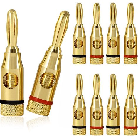 10er-pack Bananenstecker Für Lautsprecher, 4-mm-lautsprecherstecker, Lautsprecherkabelverbinder Für Lautsprecherkabel, Heimkino