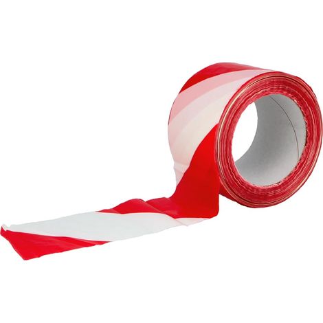 75 Mm X 33 M, Markierungsband Zur Bereichsabgrenzung, Für Markierungs- Oder Warnseilschilder, Rot Und Weiß, Sicherheitswarnband