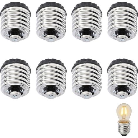 E40-auf-e27-lampenadapter, 8er-pack Fassungsadapter, Led-fassungskonverter, Kompatibel Mit Led-lampen, Praktisches Und Vielseitiges Lampenzubehör
