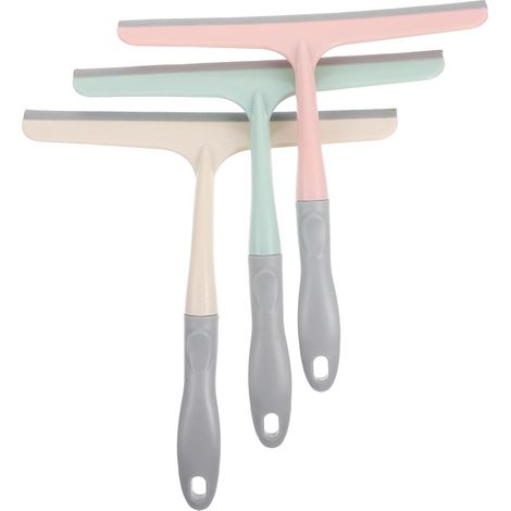 3er-set Multifunktionale Fensterabzieher, 23 Cm, Ergonomischer Kunststoff, Wasserabzieher Für Die Reinigung Von Haus, Bad Und Balkon, Farbe Zufällig
