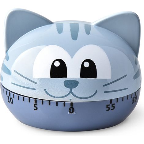 Küchentimer Mit Katzenmotiv, Abs, Graustahl