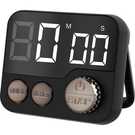 Magnetischer Küchentimer, Großes Lcd-display Mit Digitaluhr Und Lautem Alarm, Multifunktional Zum Backen/sport (countdown-timer), Schwarz