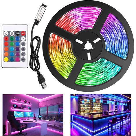 20 M Led-streifen, 5 V Usb-led-streifen Mit Fernbedienung, Rgb 5050 Klebestreifen Für Schlafzimmer, Wohnzimmer, Tv-hintergrundbeleuchtung, Bar, Party