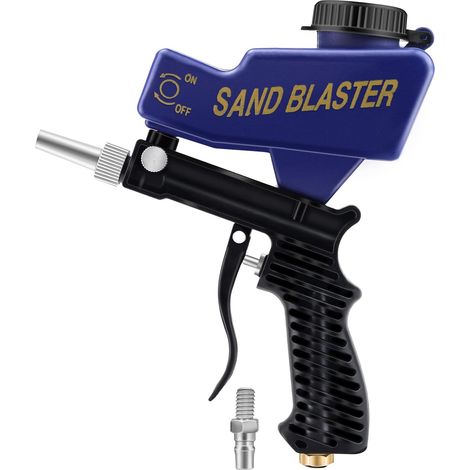 (blau) Tragbare Druckluft-sandstrahlpistole, Professionelles Druckluft-sandstrahlgerät Mit Trichter Zum Entfernen Von Farbabplatzern Und Rost