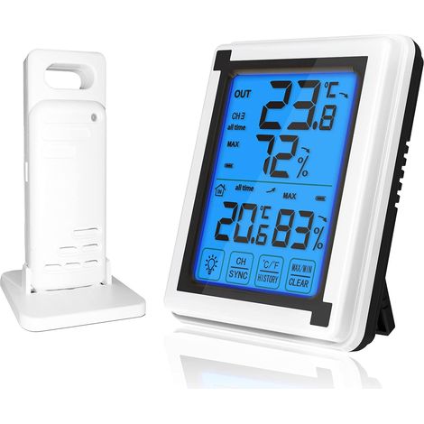 (eins Für Eins) Drahtloser Sender, Digitales Thermometer, Elektronisches Thermometer Und Hygrometer Für Den Innen- Und Außenbereich, Temperatur- Und Feuchtigkeitsmesser