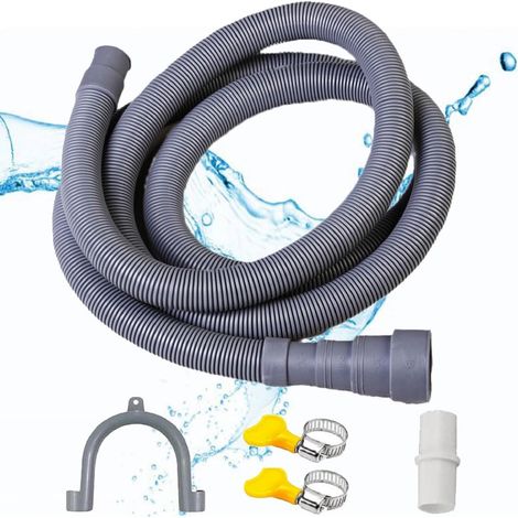 M Waschmaschinenanschlussschlauch, Waschmaschinenablaufschlauch, Waschmaschinenschlauch Mit U-förmiger Halterung, Klemmen Und Verlängerungsschlauch, Geschirrspülerschlauch, Wasserablaufschlauch
