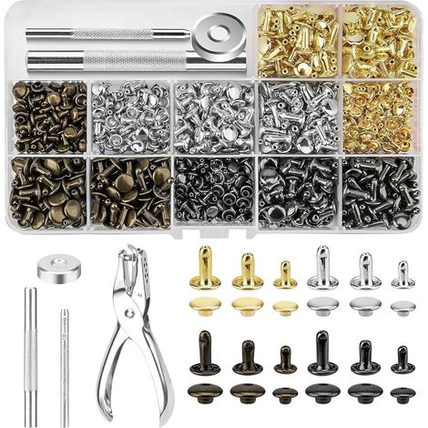 480 Ledernieten, 3 Größen, Für Diy-lederbastelarbeiten