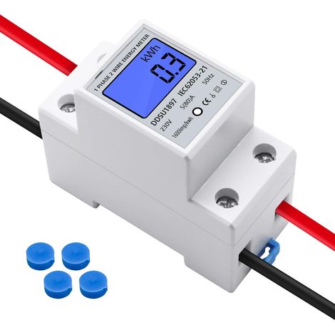 230v 5 (80)a 2-draht 2p Digital-lcd-display Mit Din-schiene, Einphasen-elektronik-digitalnetzteil (kwh)