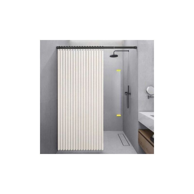 (100 X 200 Cm, Beige) Verdunkelnder Akkordeon-türvorhang, Faltbarer Und Wasserdichter Duschvorhang, Ohne Perforationen