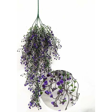 Eins Plus Eins 2 Stück Künstliche Hängeblumenpflanze, Künstliche Rattan-weidenblumenranke, Wanddekoration Für Zuhause, Garten, Künstliche Hängeblumenpflanze (blau-lila)