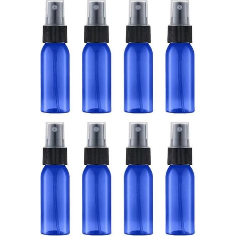 Set Mit 8 X 50 Ml Sprühflaschen, Lichtundurchlässigen Gläsern, Spenderflaschen, Kunststoffbehältern, Kosmetik- Und Aufbewahrungsgläsern