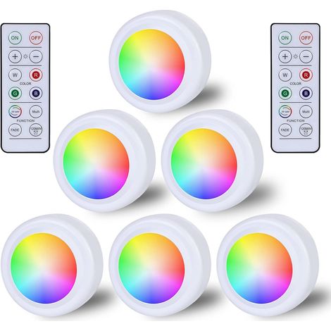 Batteriebetriebene Rgb-led-strahler Mit Fernbedienung, 16 Farbwechsel, Dimmbare Schrankbeleuchtung, Kabellose Unterbaubeleuchtung, Touch-led-lampe Mit Timer Und Speicherfunktion