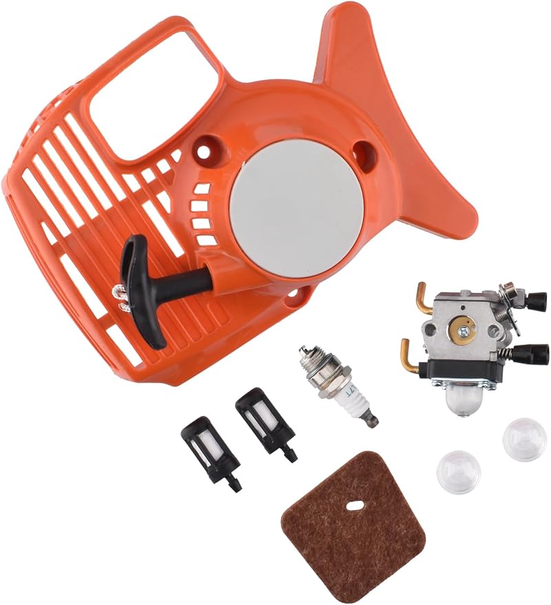 Rückstoßstarter, Vergaser, Luftfilter, Kraftstofffilter, Zündkerze Für Stihl Fs55, Fs46, Fs45, Fs38, Fc55, Hl45, Km55 Rasenmäher