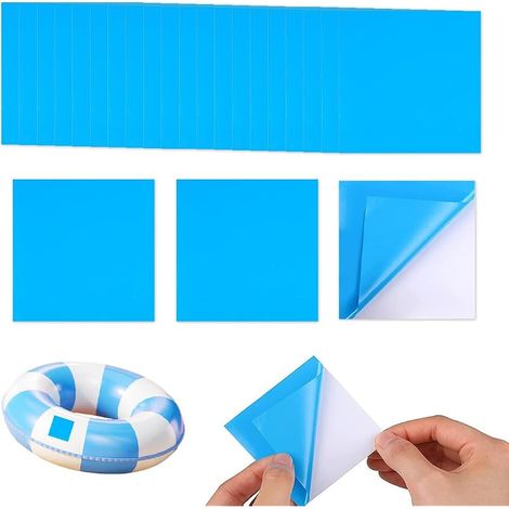 20-teiliges Set Mit Flicken Für Aufblasbare Matratzen, Poolflicken, Selbstklebende Pvc-reparaturflicken Für Aufblasbare Matratzen, Reparaturflicken Für Poolfolien, Flicken-reparaturset (blau)