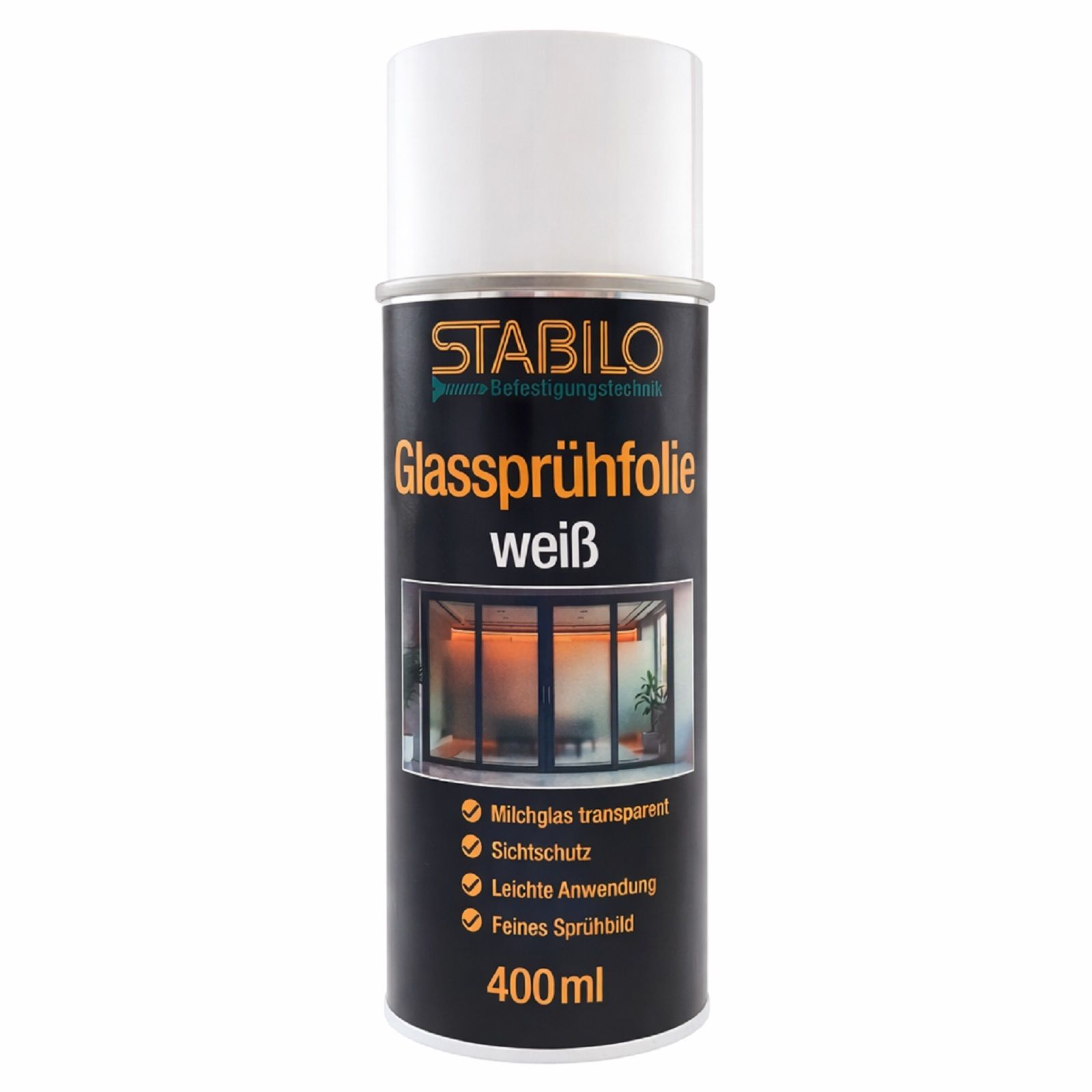 Glas Sprühfolie Milchglasfolie 400ml Weiß Transparent Sichtschutz Dekorfolie
