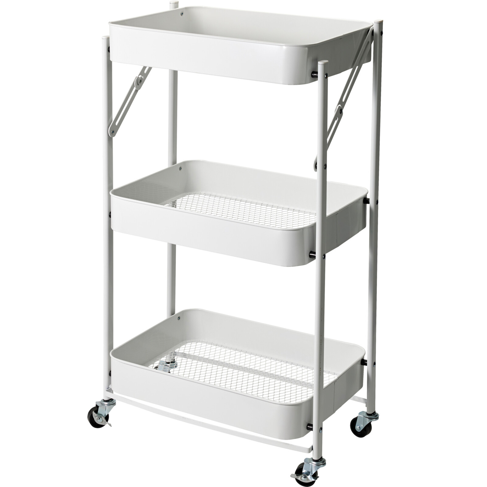 Küchenwagen Klappbar 3-stufig, Aus Metall, 45,5 X 29,5 X 77 Cm