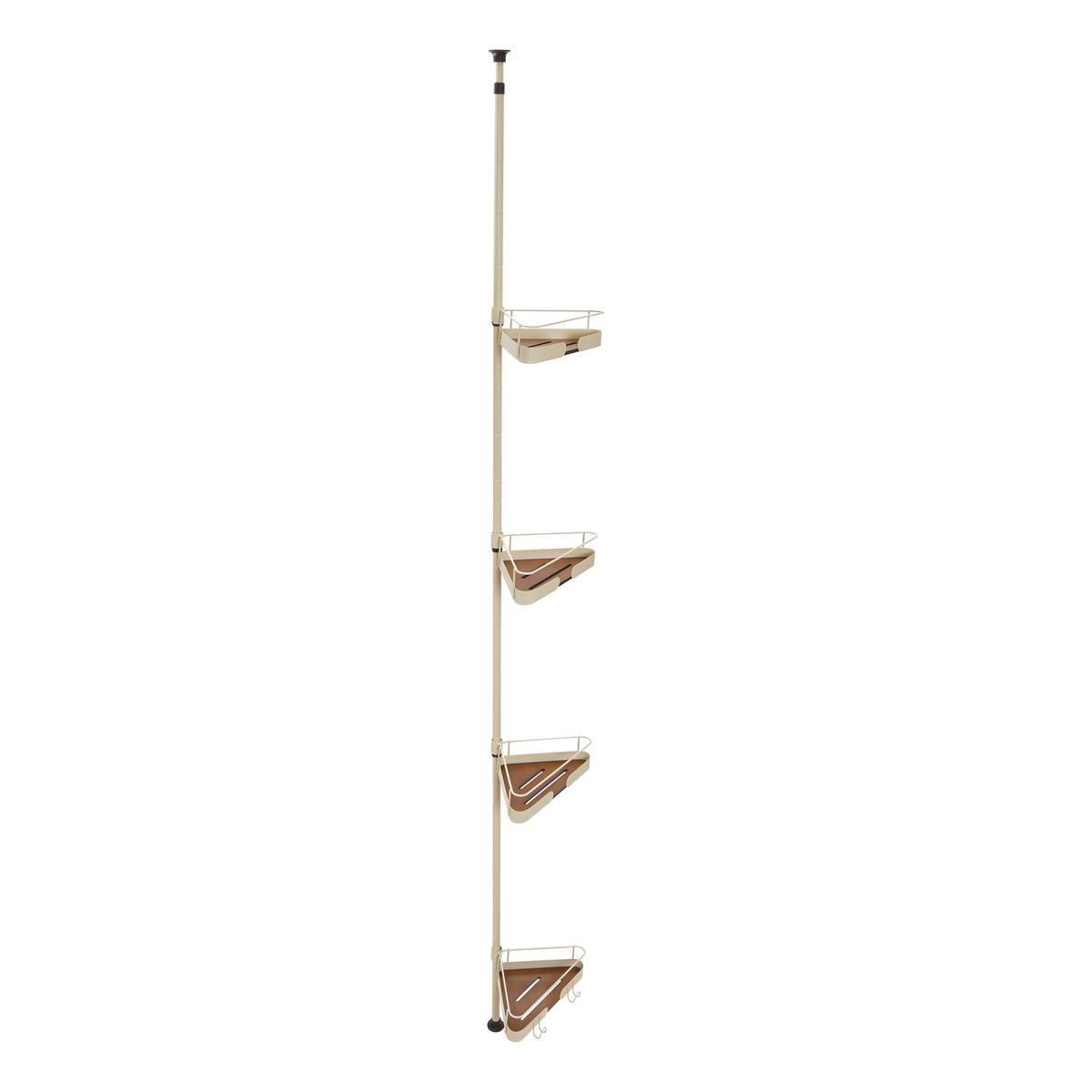 Argileo Teleskop-duschregal, Eckig, 4 Ebenen, Beige - 5five