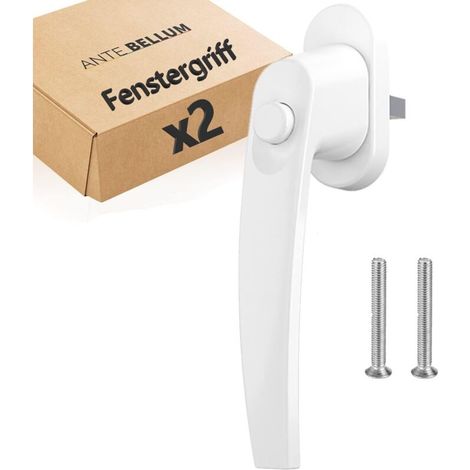 Fenstergriff Mit Druckknopf Für Erhöhte Sicherheit. Weißer Aluminium-terrassentürgriff Mit 35 Mm Langem Stift (ral 9016, 2 Stück).