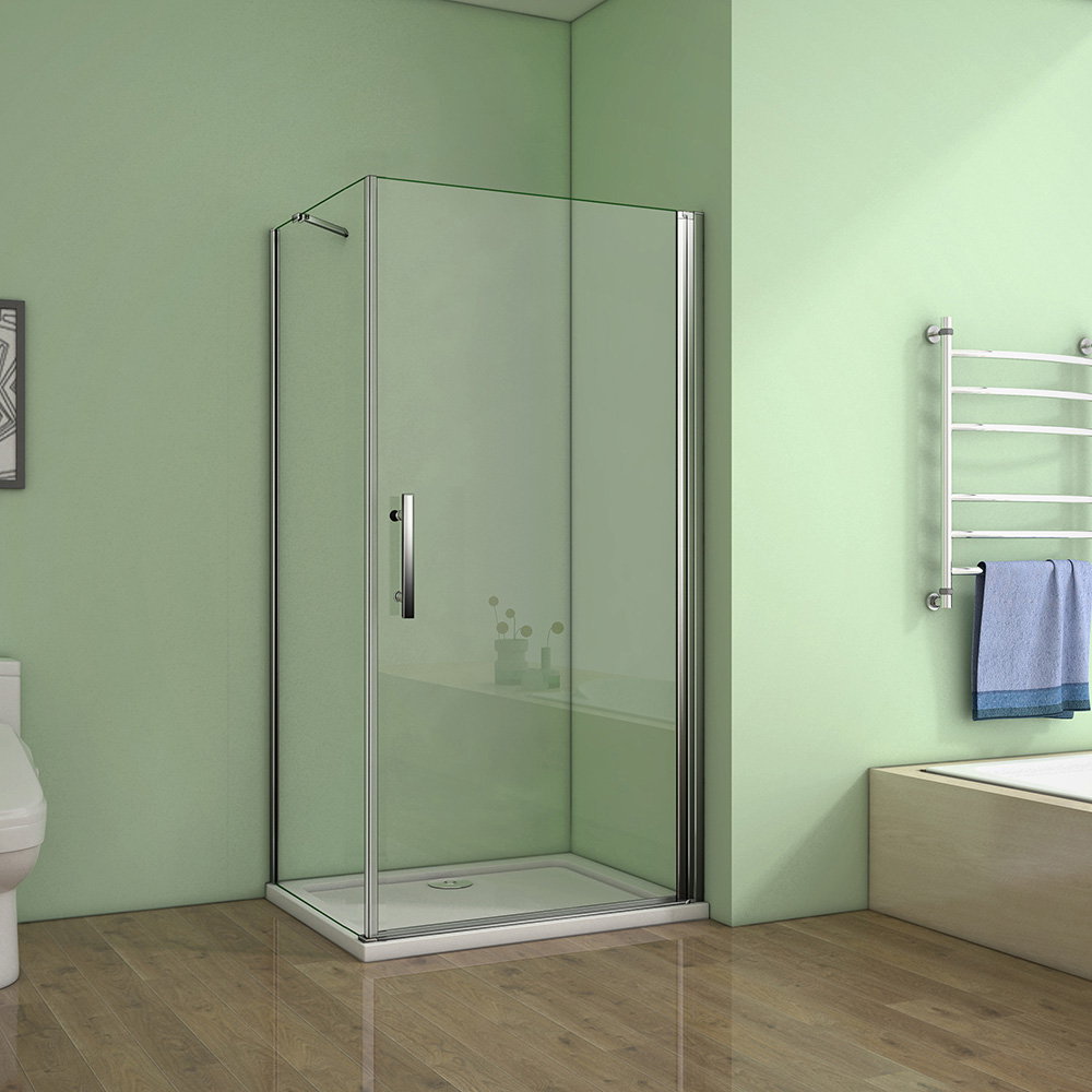 100 Tür X 76 Seitenwand Xh.195cm 6mm Nano Glas Eckeinstieg