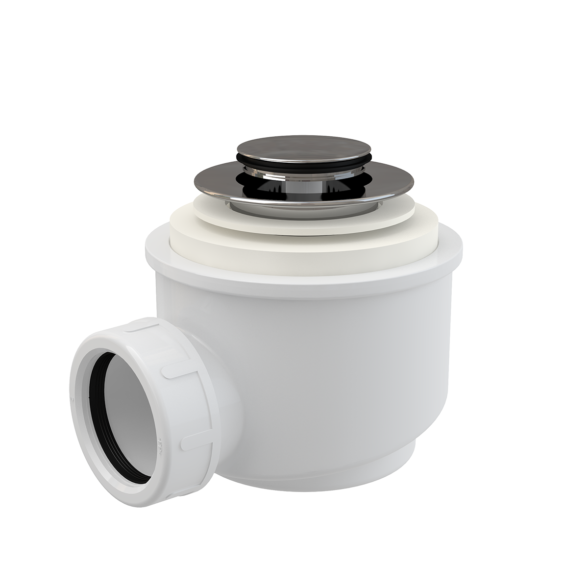 Alcadrain Ablaufgarnitur Click/clack Für Die Duschwannen, Ablauf 50 Mm, Dn 40, Kleiner Stopfen Ø 42 Mm, Metall, Chrom-glanz