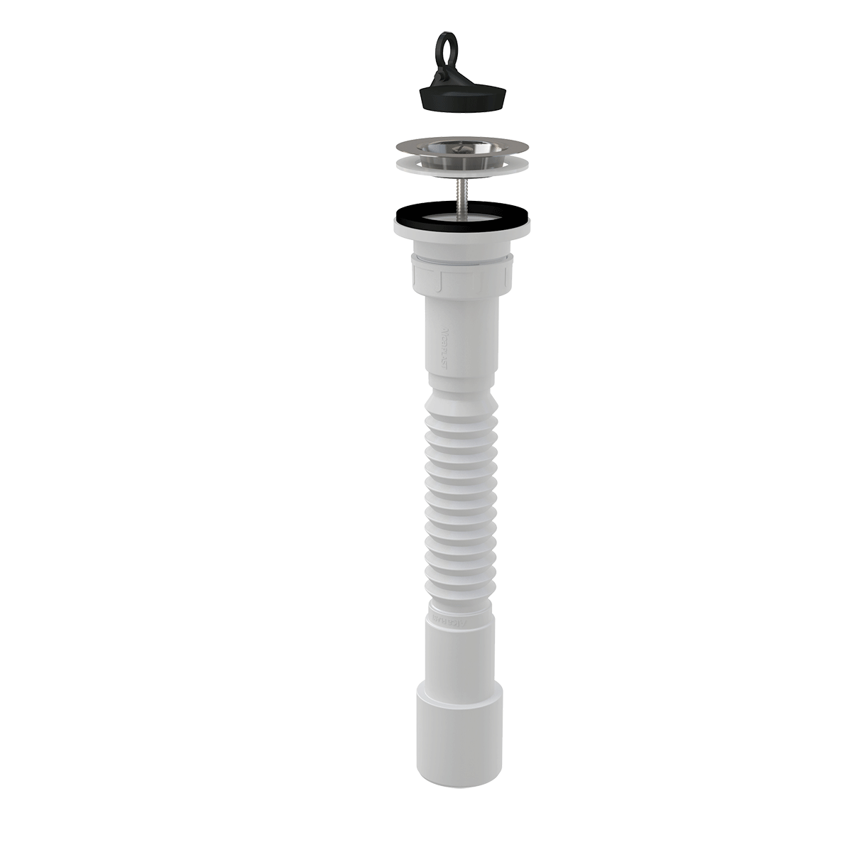 Alcadrain Flexianschluss Kunststoffmutter 6/4"×40/50 + Ablaufventil Für Die Spülbecken 6/4" Mit Einem Edelstahlgitter Dn70