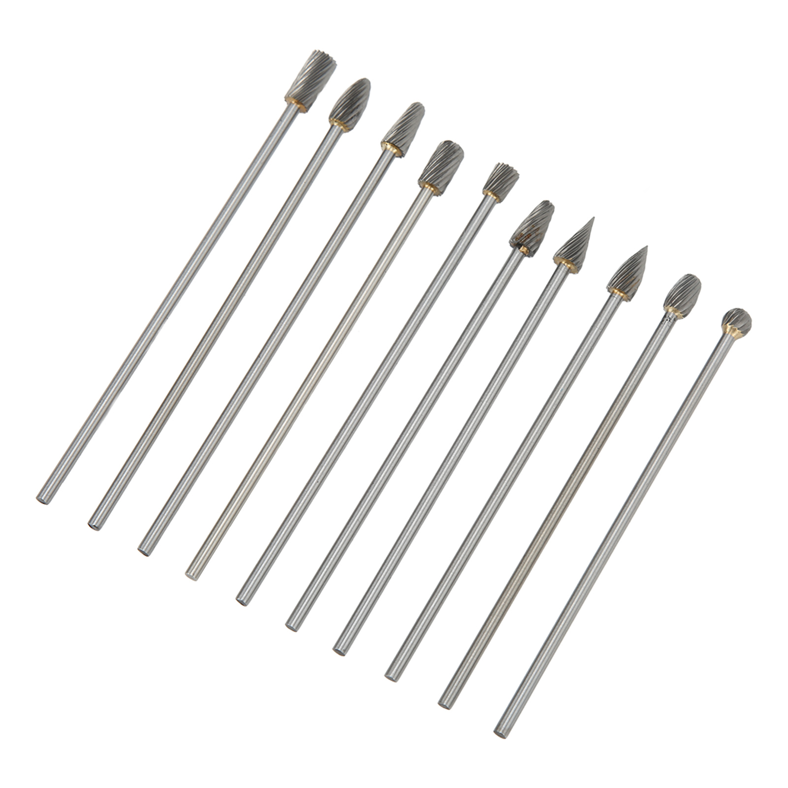 10-teiliges Set Hartmetall-rotationsfräser, 3 Mm Schaft, Multifunktions-schleiffräserfeilen Für Luftfahrt, Automobilindustrie Und Schiffbau