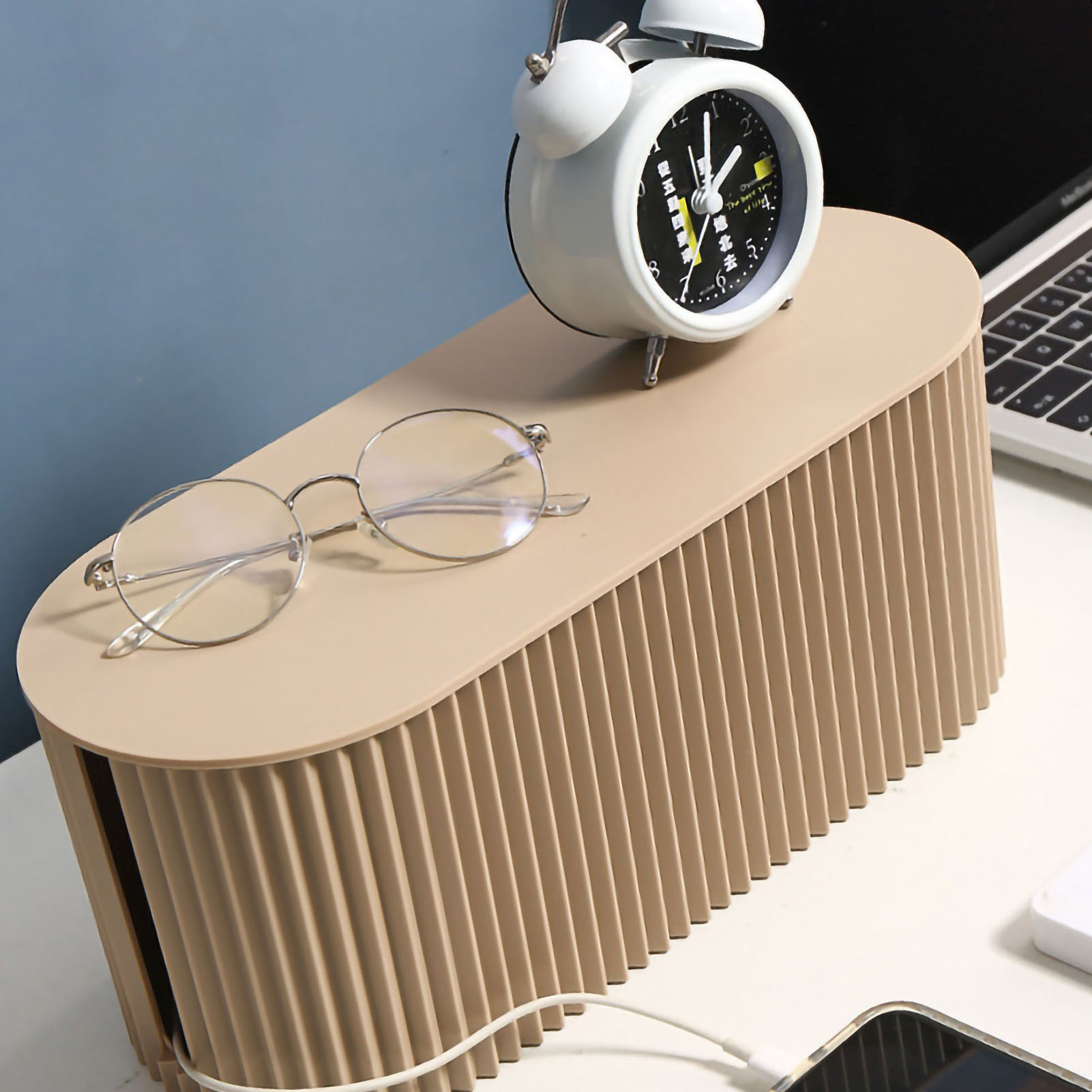 Aufbewahrungsbox Für Elektrische Kabel, Steckdosenleisten, Ladegeräte, Usb-kabel, Kabelorganisator, Steckdose, Kleine Hellbeige Aufbewahrungsbox.