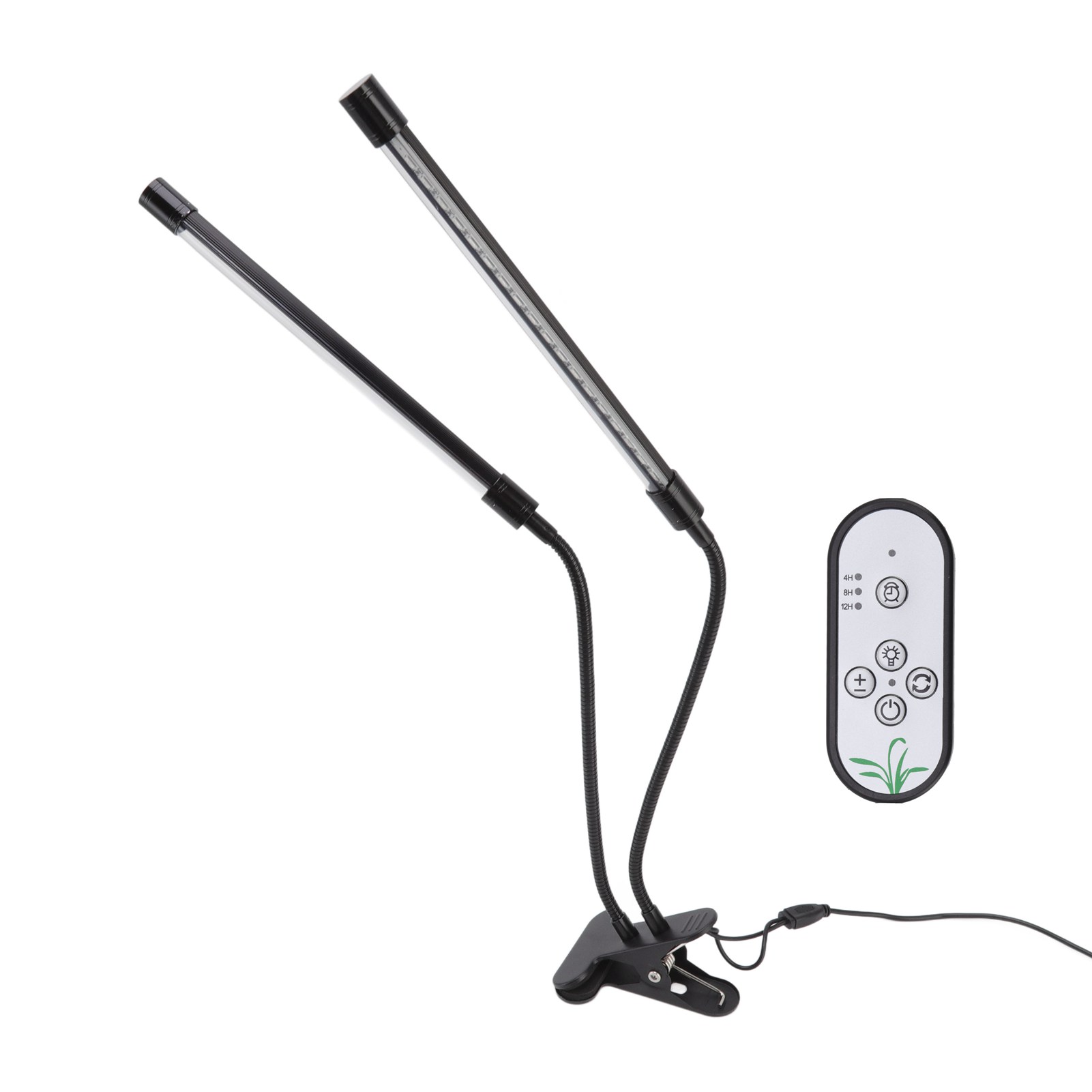 Ansteckbare Led-pflanzenlampe, Usb, Vollspektrum-pflanzenlampe, Einstellbare Intensität, Für Sämlinge, 30 W (zwei Köpfe), Längliche Form.