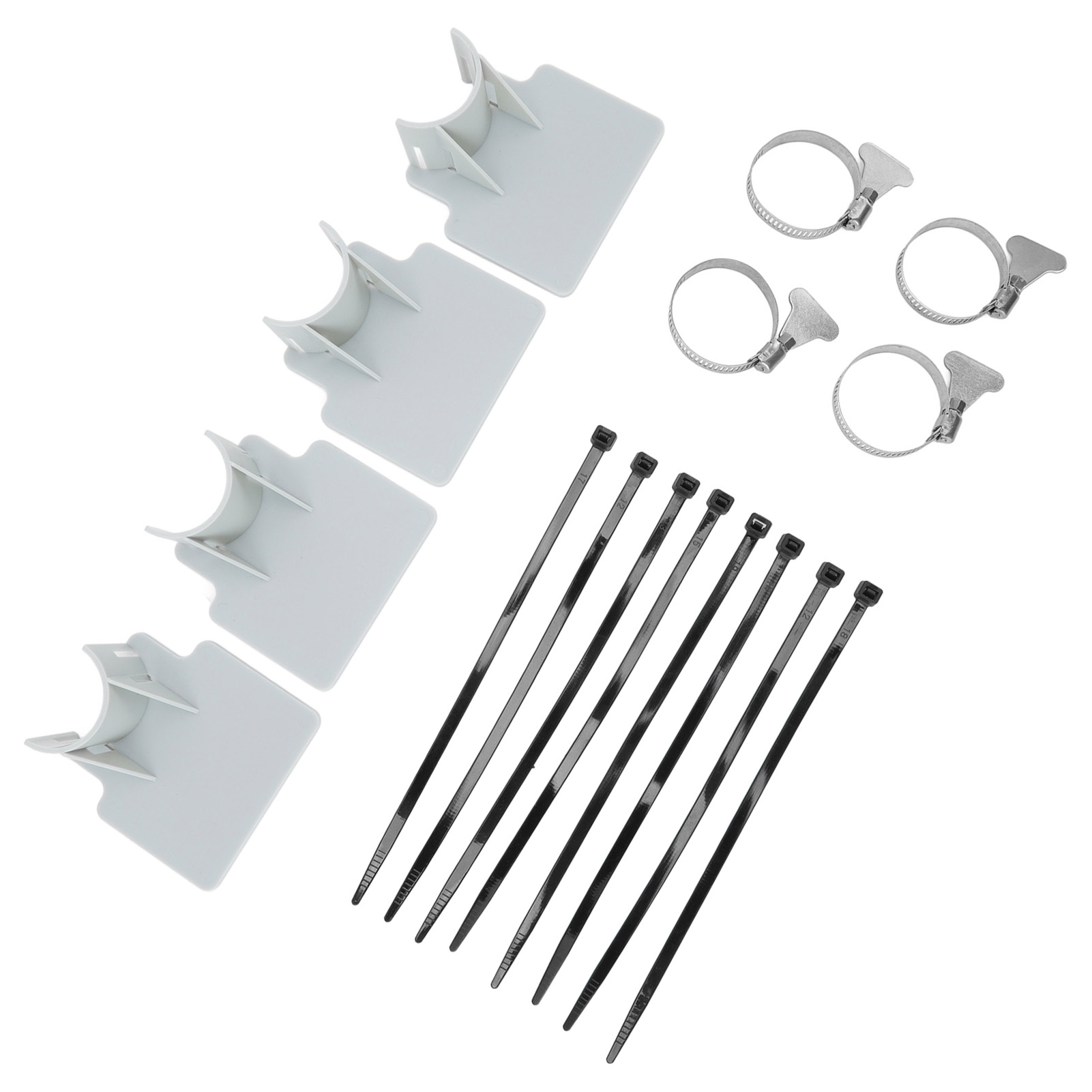 Set Mit 4 Flexiblen Poolschlauchhalterungen, Grau, Premium-ausführung