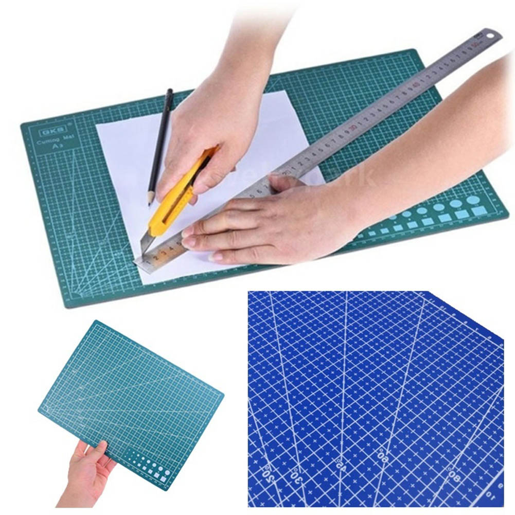 Doppelseitiges A4-schneidebrett Mit Gittermuster, Selbstheilend Orange, Manuelles Diy-werkzeug