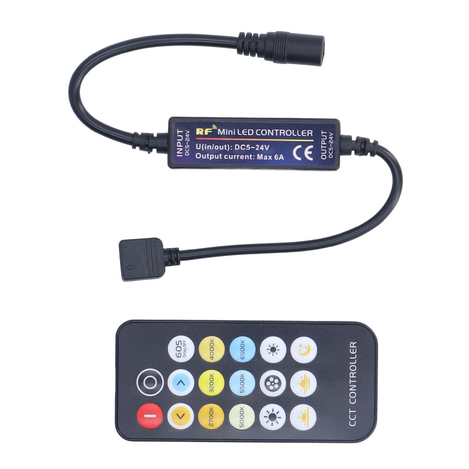 Rgb-led-controller Mit 17 Tasten, Farbtemperaturdimmer, Drahtlose Fernbedienung Mit Eingebautem Akku Für Dual-color-konstantspannungs-led-leuchten.