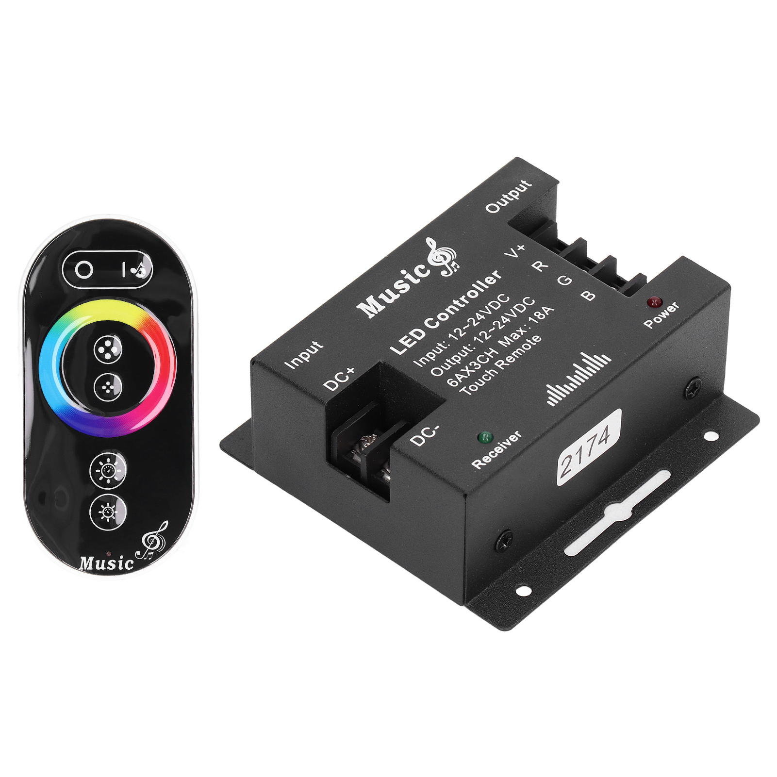 Set Aus 5 Vollflächigen Led-touch-controllern, Metallgehäuse, Mit Batterieloser Fernbedienung, Musik-update-funktion Und Outdoor-rhythmusfunktion.