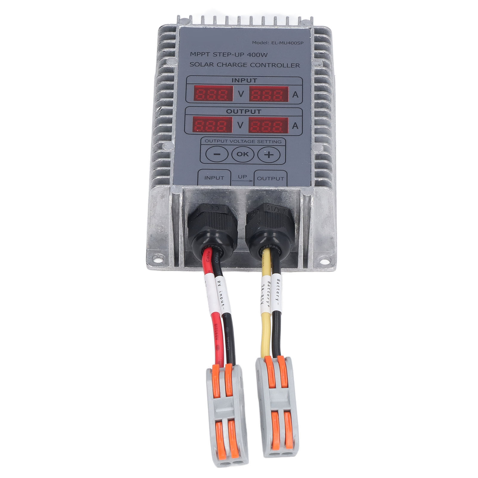 Mppt 24-85v Solarladeregler Mit Lcd-bildschirm, Einstellbarer Spannung Für Blei-säure- Oder Lithiumbatterien, Ip65 Wasserdichter Schutz, 400w Aufwärtsladegerät (modell El-mu, Englische Bedienungsanlei