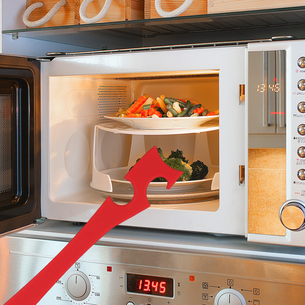 Anti-anbrenn-gabel Für Den Backofen, Auszugsschublade Für Mikrowelle Und Herd, Rotes Küchenutensil