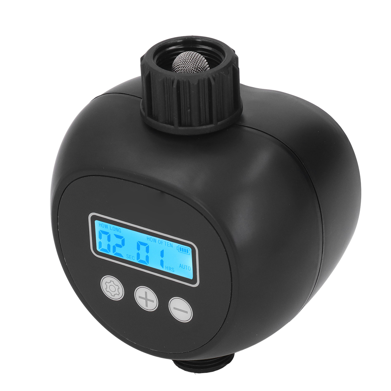 Automatischer Rasensprenger Mit Touchscreen, G3/4-gewinde, Programmierbare Intelligente Bewässerung Für Den Garten, Schwarze Ausführung, 10 Meter, Lieferung Ohne Batterie.