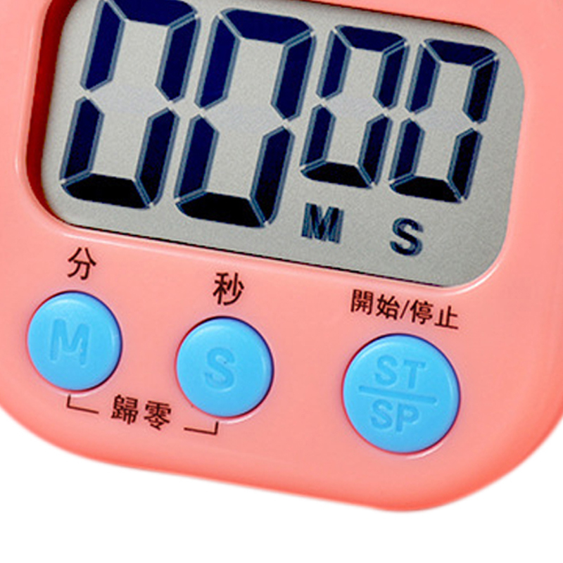 Großes, Kreatives Display, Multifunktionaler Timer Für Schüler, Küchentimer, Backtimer, Pinkfarbener Elektronischer Timer, Kleine Größe