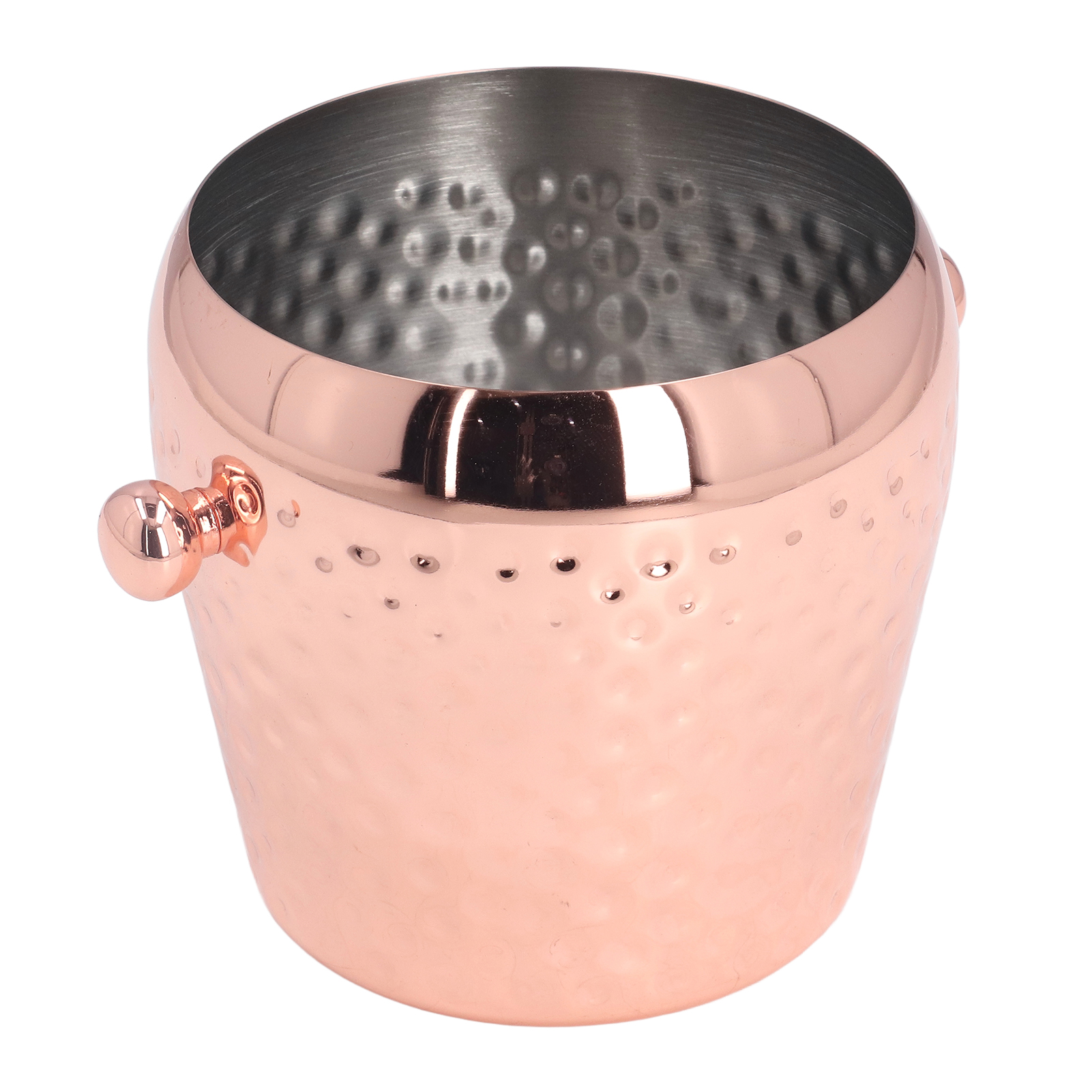 Gehämmertes Metall-eiskübel, 1000 Ml, Kupferplattierter Edelstahl, Eiskrug Für Die Bar, Gehämmertes Getränkekübel (kupfer)