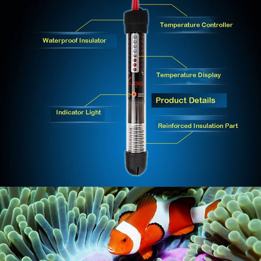100-w-aquarienheizung, Fischwasserheizung Mit Automatischem Thermostat, Wasserdichte Heizleiste (original-eu-stecker)