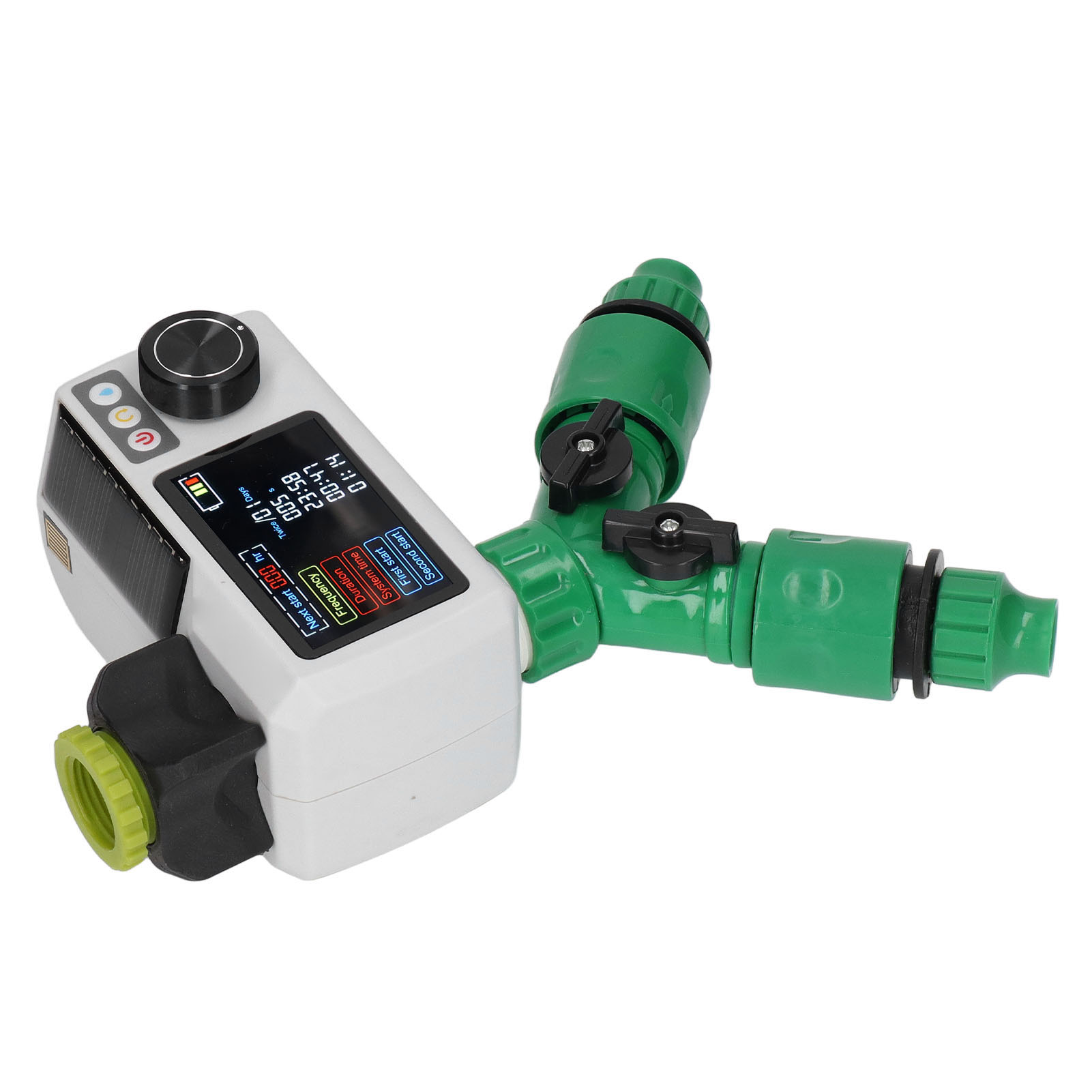 Automatisches 1,2v Nimh Wiederaufladbares Solar-bewässerungsset Mit Regensensor, Bewässerungstimer Und Nebelfunktion, Controller Mit Zwei Englischen Anschlüssen, Integrierter Akku Inklusive.