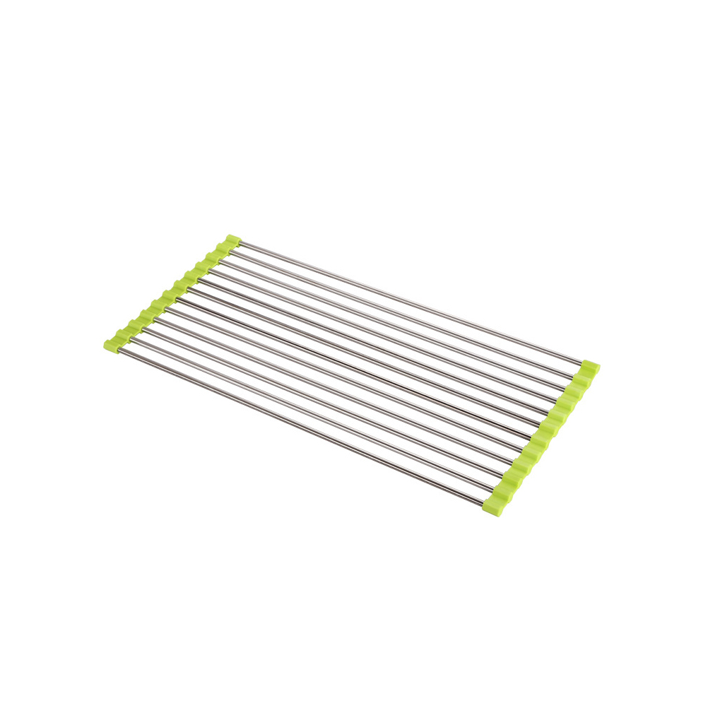 Klappbarer Edelstahlgrill, 15 Stäbe, 37 X 28 Cm, Grün, Mit Ausziehbarer Abtropffläche (eu-designpatent)