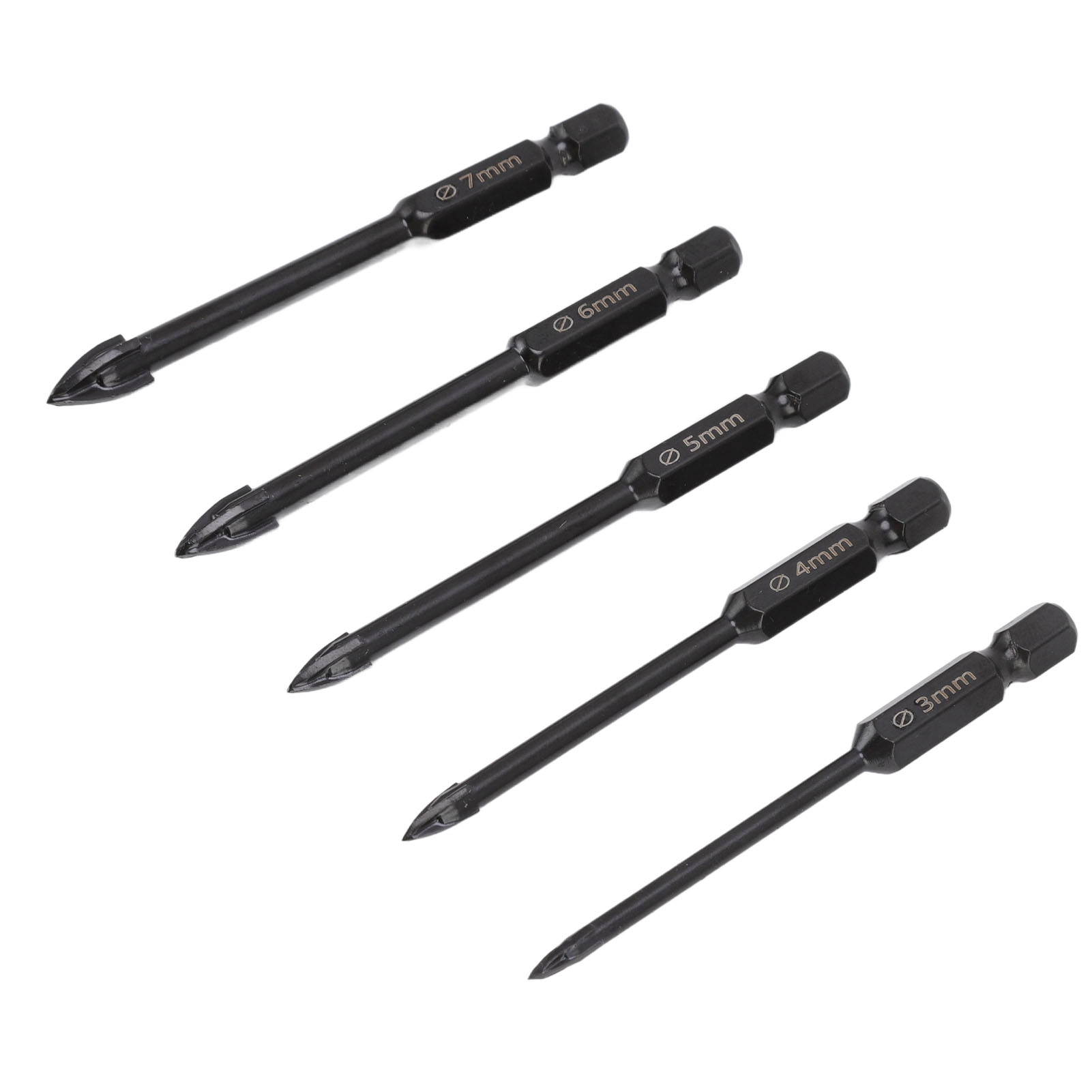 Set Mit Bohrern Für Wandfliesen, Betonbohrer, Schwarze Steinbohrer