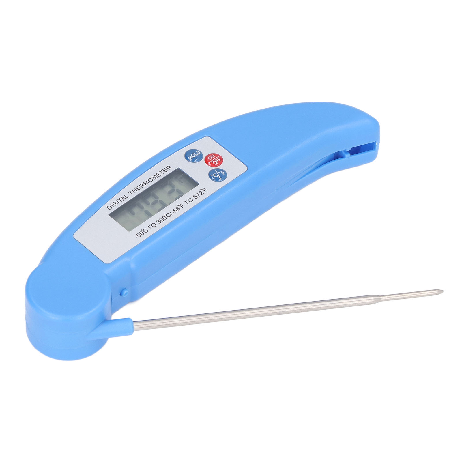 Faltbarer Temperaturfühler Für Grill, Drehspieß Und Küche - Elektronisches Thermometer Mit Blauer Sonde (batterien Nicht Im Lieferumfang Enthalten)