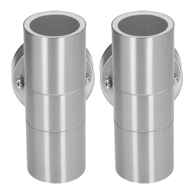 Gu10 Edelstahl-wandleuchte, Moderner Doppel-led-spot, Wasserdicht Für Den Außenbereich, Für Flur, Garten, Zaun, Villa, 2er-set (leuchtmittel Nicht Enthalten, Spannung 220-240 V)